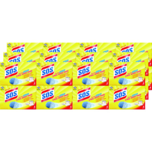 Steel Wool Soap Pad, Steel, 4/Box, 24 Boxes/Carton