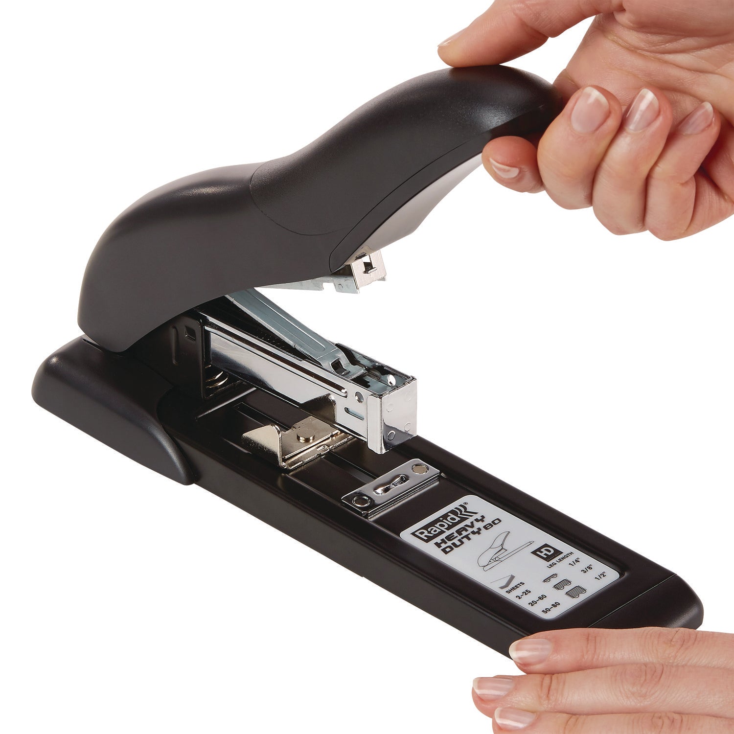 Rapid HD80 Personal Heavy Duty Stapler, 80-Sheet Capacity, Black (73159)