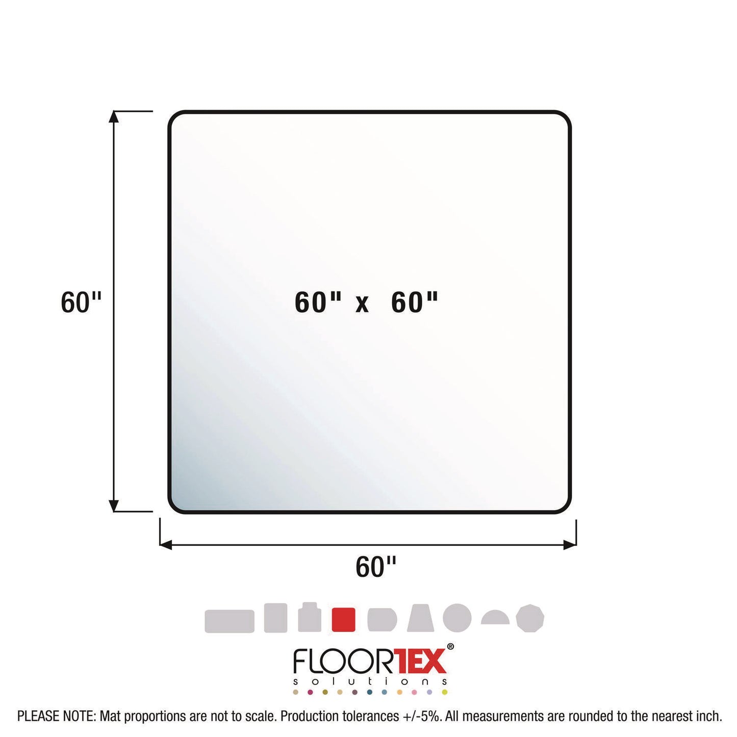 Floortex Cleartex Ultimat XXL Polycarbonate Chair Mat for Hard Floors, 60" w x 60" l, Clear (1215015019ER)