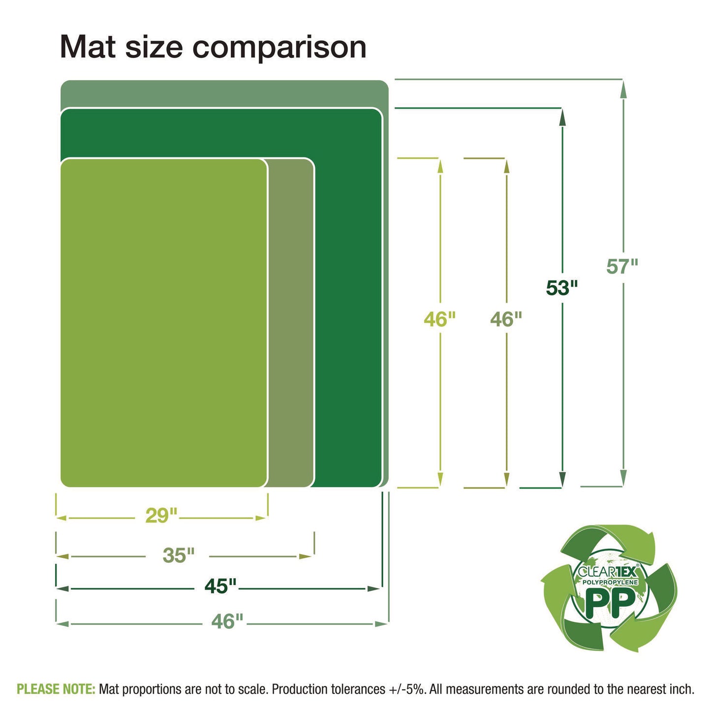 Floortex Cleartex Polypropylene Chair Mat for Carpets, 29" w x 46" l, Translucent (NCMFLLGC0001)