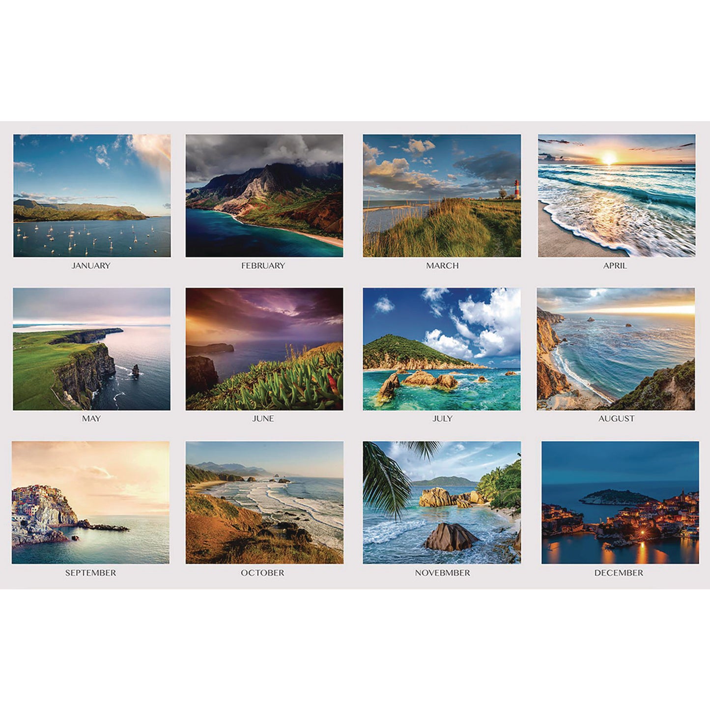 House of Doolittle Recycled Earthscapes Desk Pad Calendar, Seascapes Photography, 18.5 x 13, Black Binding/Corners,12-Month (Jan to Dec): 2025 (1386)