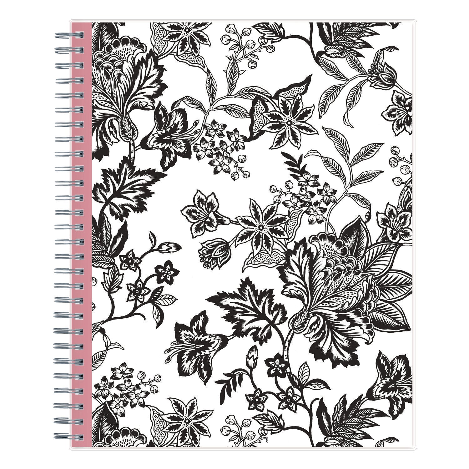 Blue Sky Analeis Monthly Planner, Floral Artwork, 10 x 8, White/Black/Coral Cover, 12-Month (Jan to Dec): 2025 (100004)