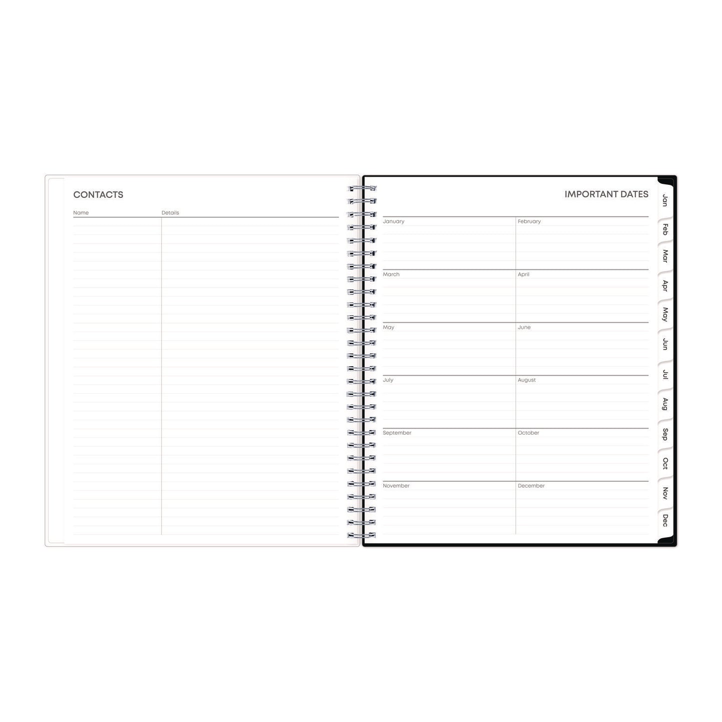 Blue Sky Analeis Monthly Planner, Floral Artwork, 10 x 8, White/Black/Coral Cover, 12-Month (Jan to Dec): 2025 (100004)