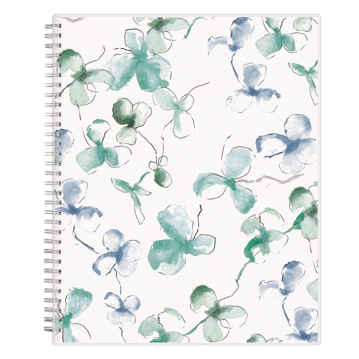 Blue Sky Lindley Weekly/Monthly Planner, Floral Artwork, 11 x 8.5, White/Blue/Green Cover, 12-Month (Jan to Dec): 2025 (100654)