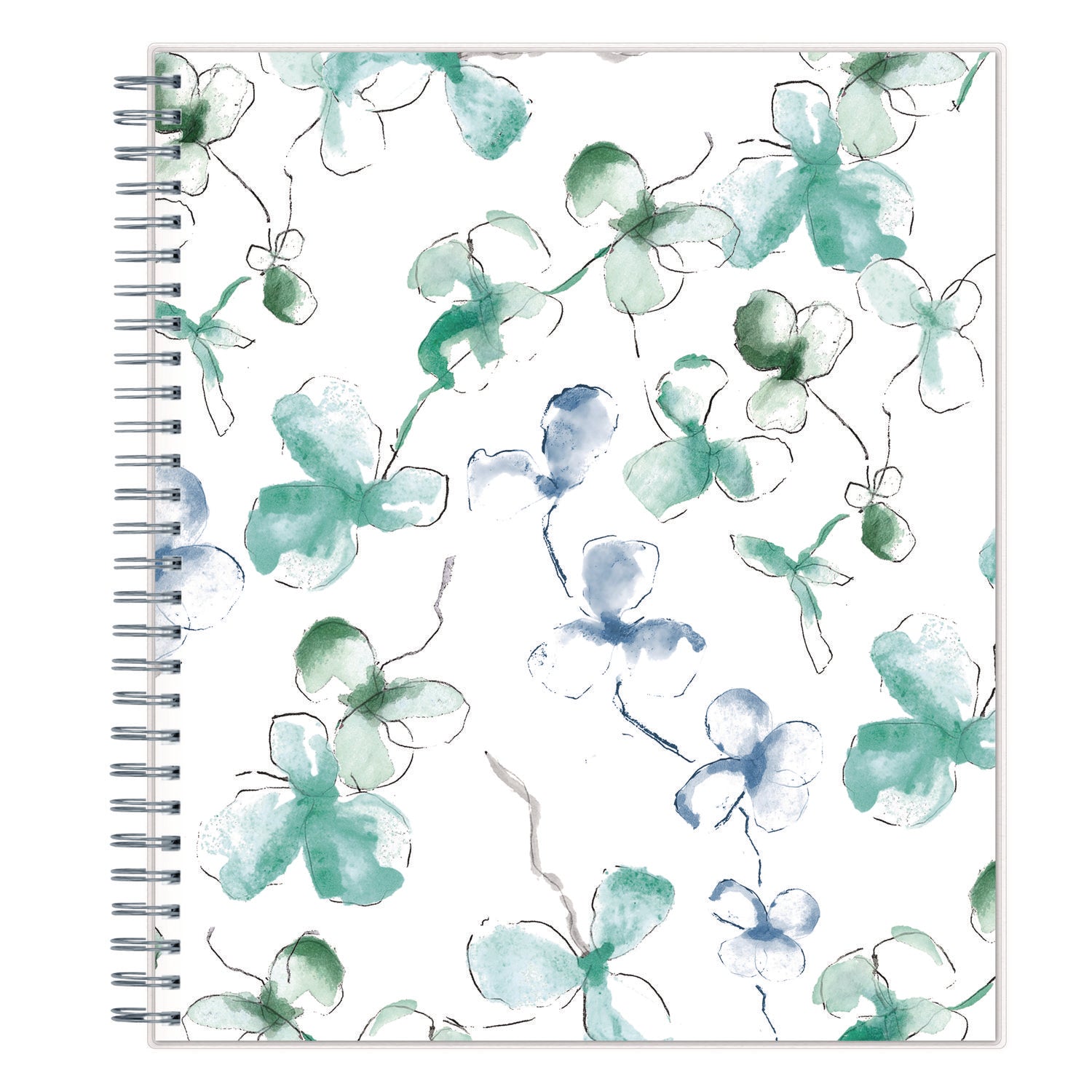 Blue Sky Lindley Monthly Planner, Floral Artwork, 10 x 8, White/Blue/Green Cover, 12-Month (Jan to Dec): 2025 (101582)