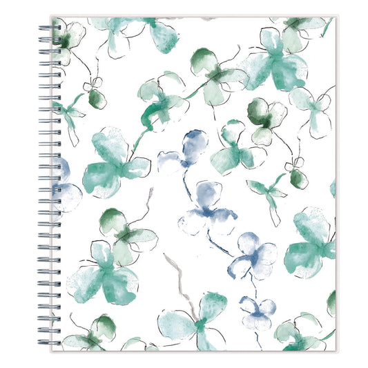 Blue Sky Lindley Monthly Planner, Floral Artwork, 10 x 8, White/Blue/Green Cover, 12-Month (Jan to Dec): 2025 (101582)