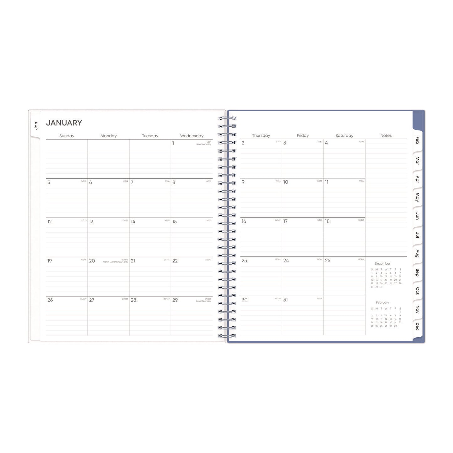Blue Sky Lindley Monthly Planner, Floral Artwork, 10 x 8, White/Blue/Green Cover, 12-Month (Jan to Dec): 2025 (101582)