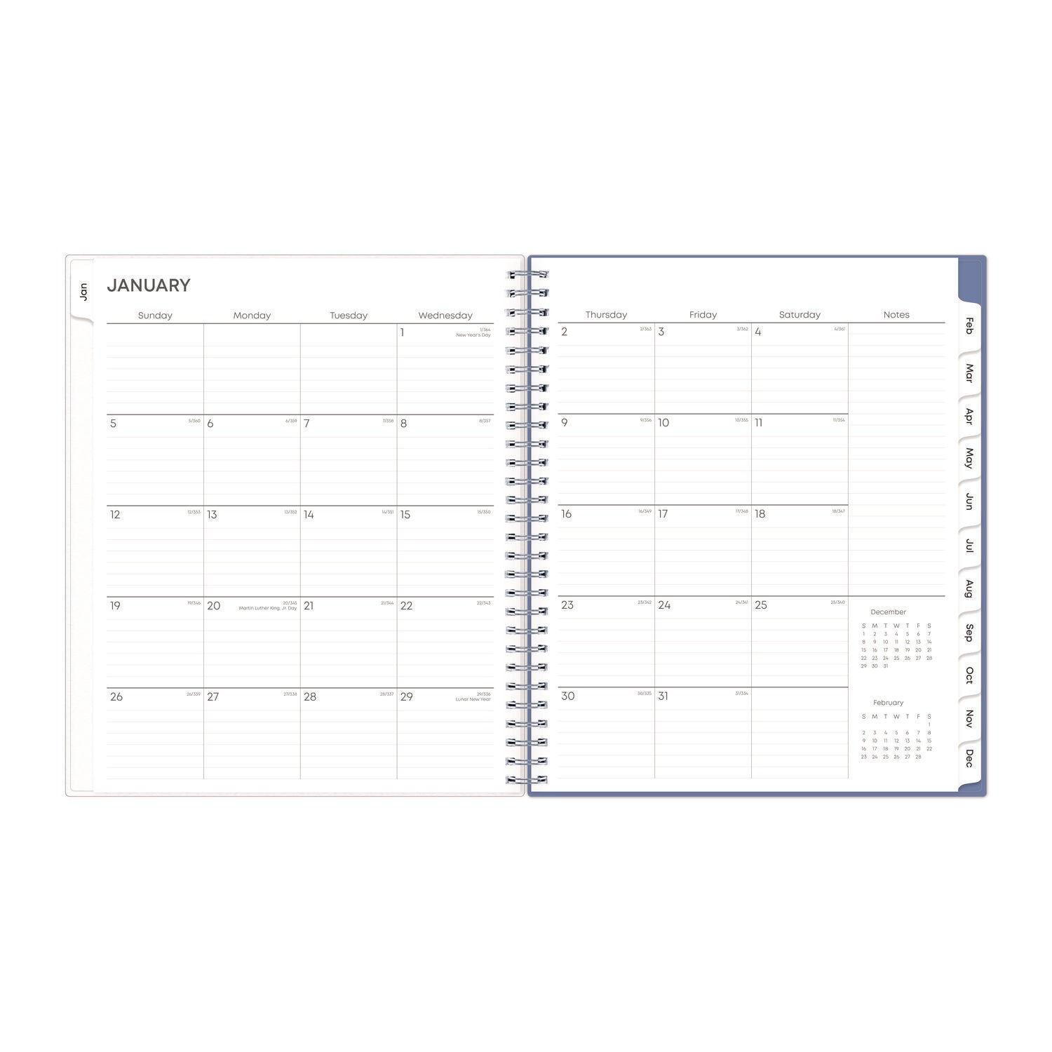 Blue Sky Lindley Monthly Planner, Floral Artwork, 10 x 8, White/Blue/Green Cover, 12-Month (Jan to Dec): 2025 (101582)