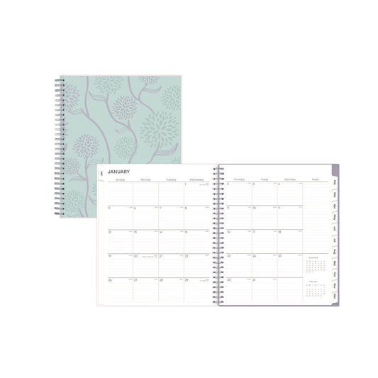 Blue Sky Rue Du Flore Monthly Planner, Floral Artwork, 10 x 8, Jade/Lavender Cover, 12-Month (Jan to Dec): 2025 (101605)