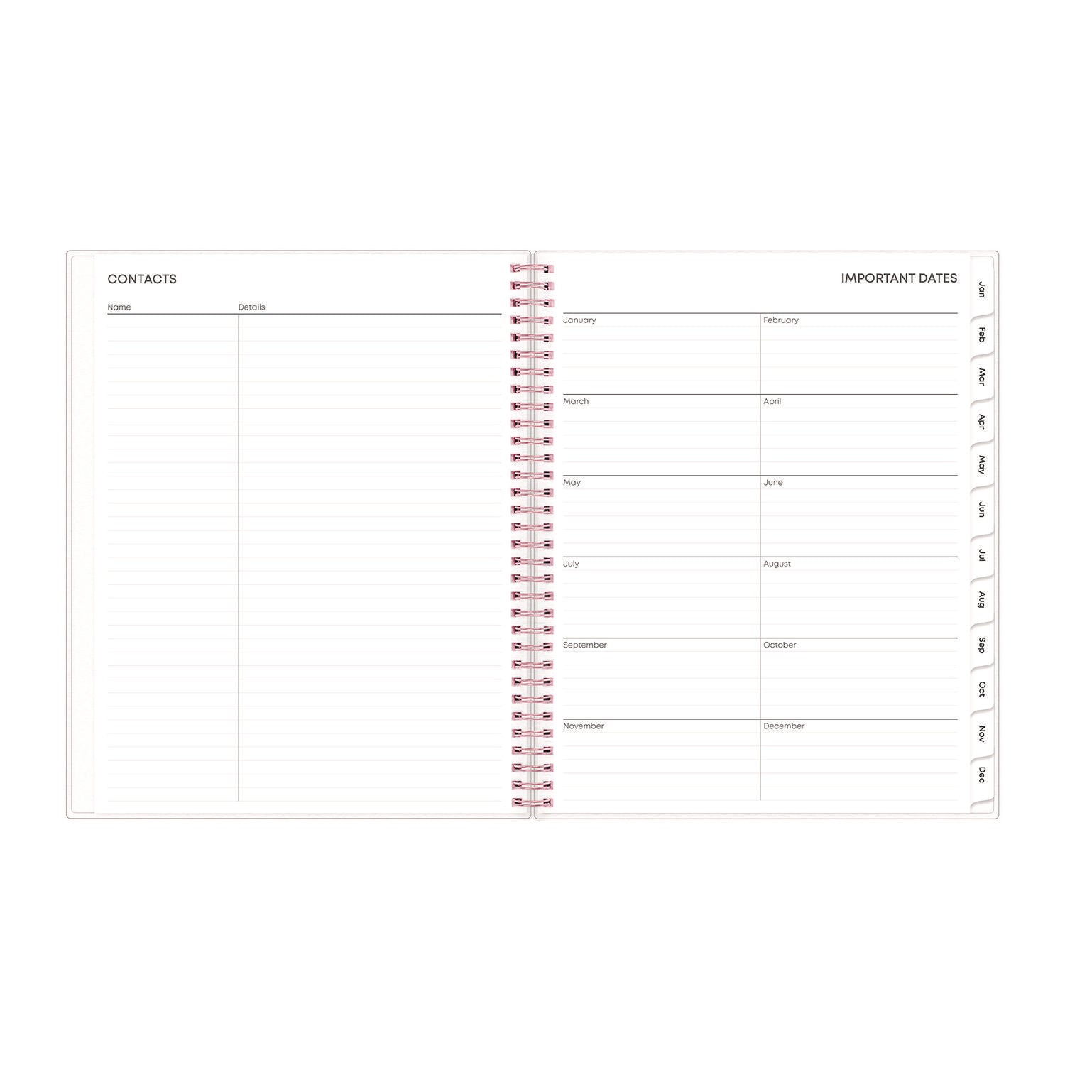 Blue Sky Joselyn Weekly/Monthly Planner, Floral Artwork, 11 x 8.5, Pink/Peach/Black Cover, 12-Month (Jan to Dec): 2025 (110394)