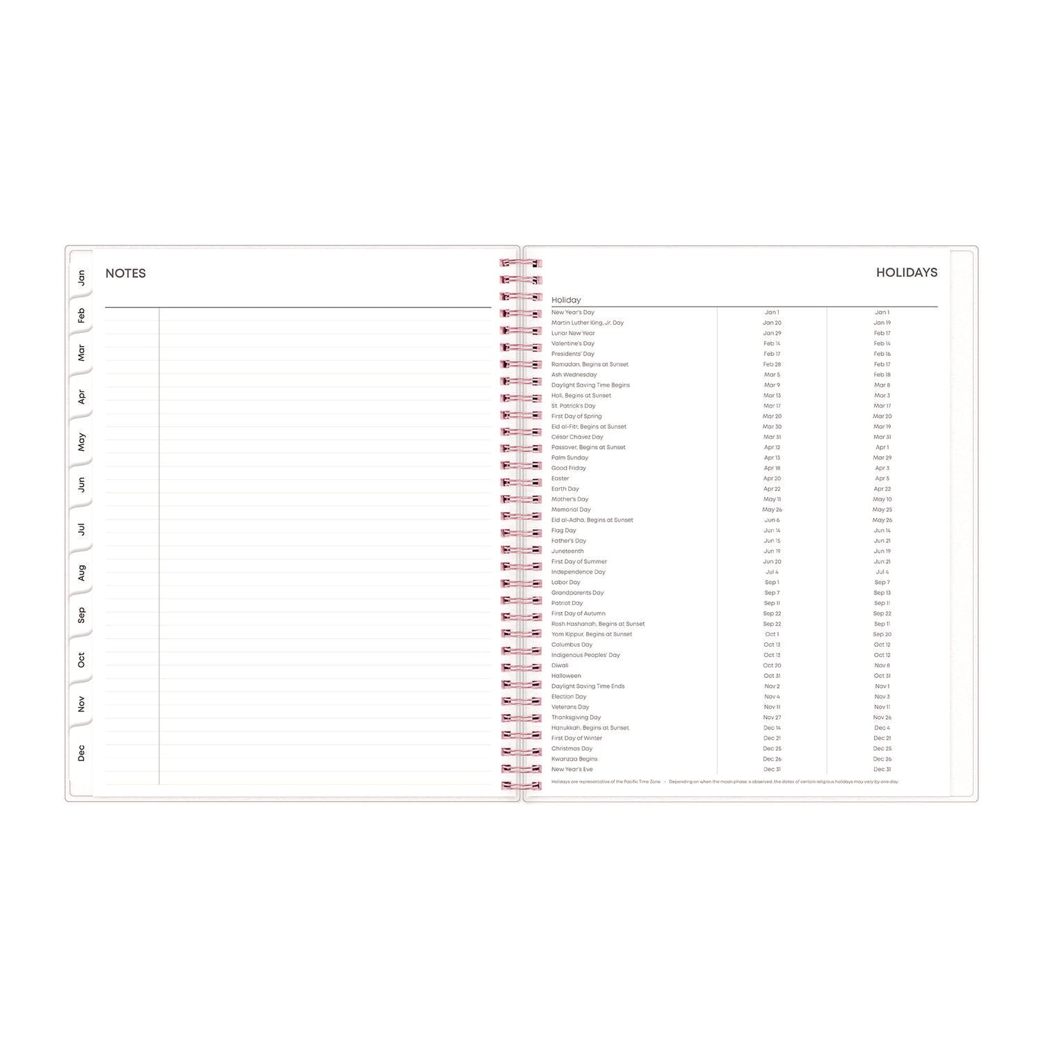 Blue Sky Joselyn Weekly/Monthly Planner, Floral Artwork, 11 x 8.5, Pink/Peach/Black Cover, 12-Month (Jan to Dec): 2025 (110394)