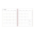 Blue Sky Joselyn Monthly Wirebound Planner, Floral Artwork, 10 x 8, Pink/Peach/Black Cover, 12-Month (Jan to Dec): 2025 (110395)