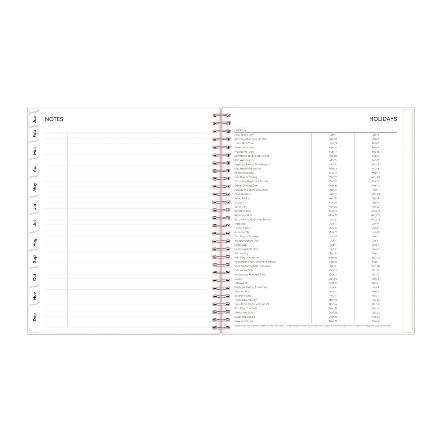 Blue Sky Joselyn Monthly Wirebound Planner, Floral Artwork, 10 x 8, Pink/Peach/Black Cover, 12-Month (Jan to Dec): 2025 (110395)