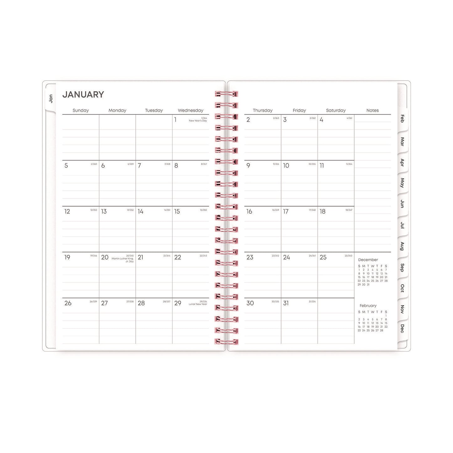 Blue Sky Joselyn Weekly/Monthly Planner, Floral Artwork, 8 x 5, Pink/Peach/Black Cover, 12-Month (Jan to Dec): 2025 (110396)