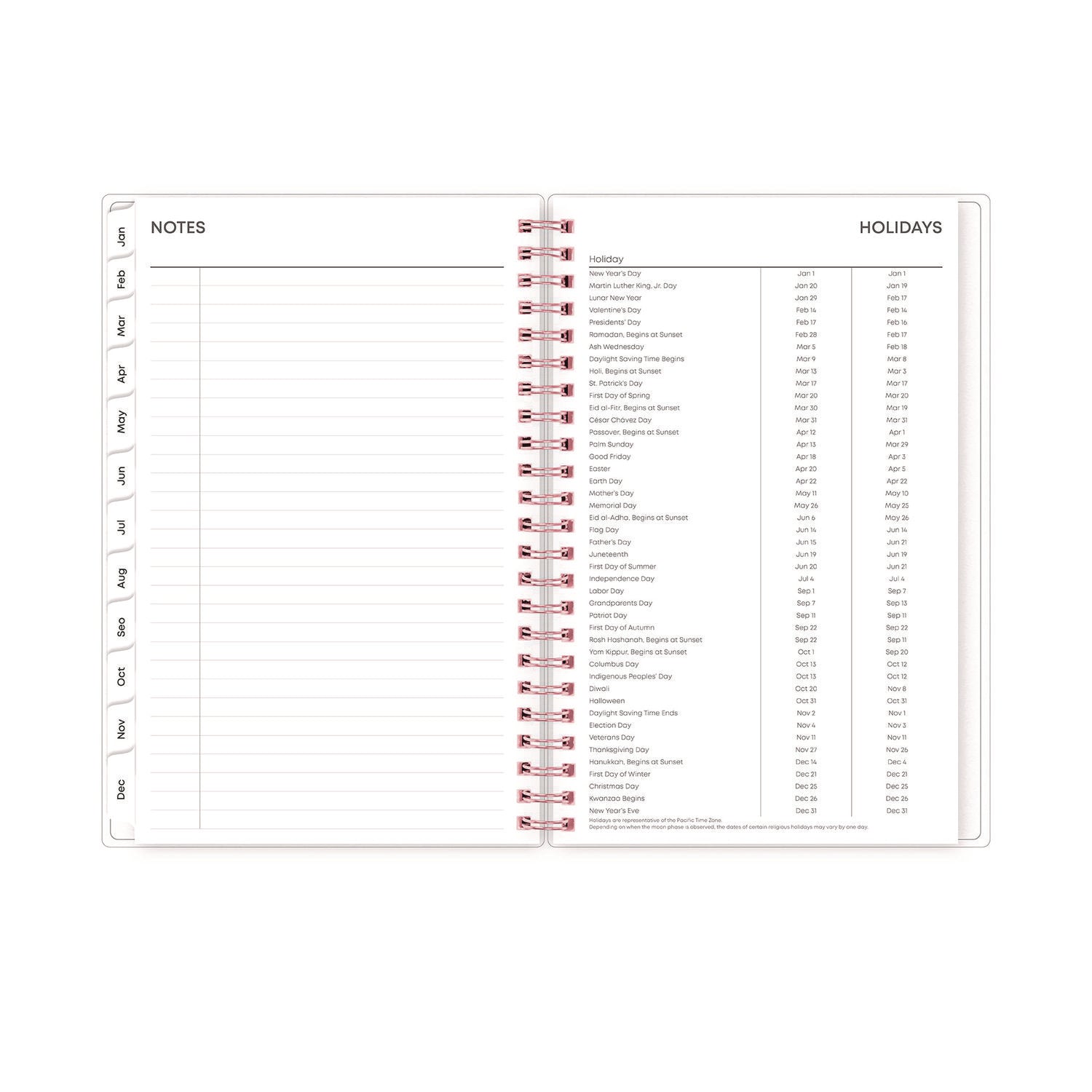 Blue Sky Joselyn Weekly/Monthly Planner, Floral Artwork, 8 x 5, Pink/Peach/Black Cover, 12-Month (Jan to Dec): 2025 (110396)