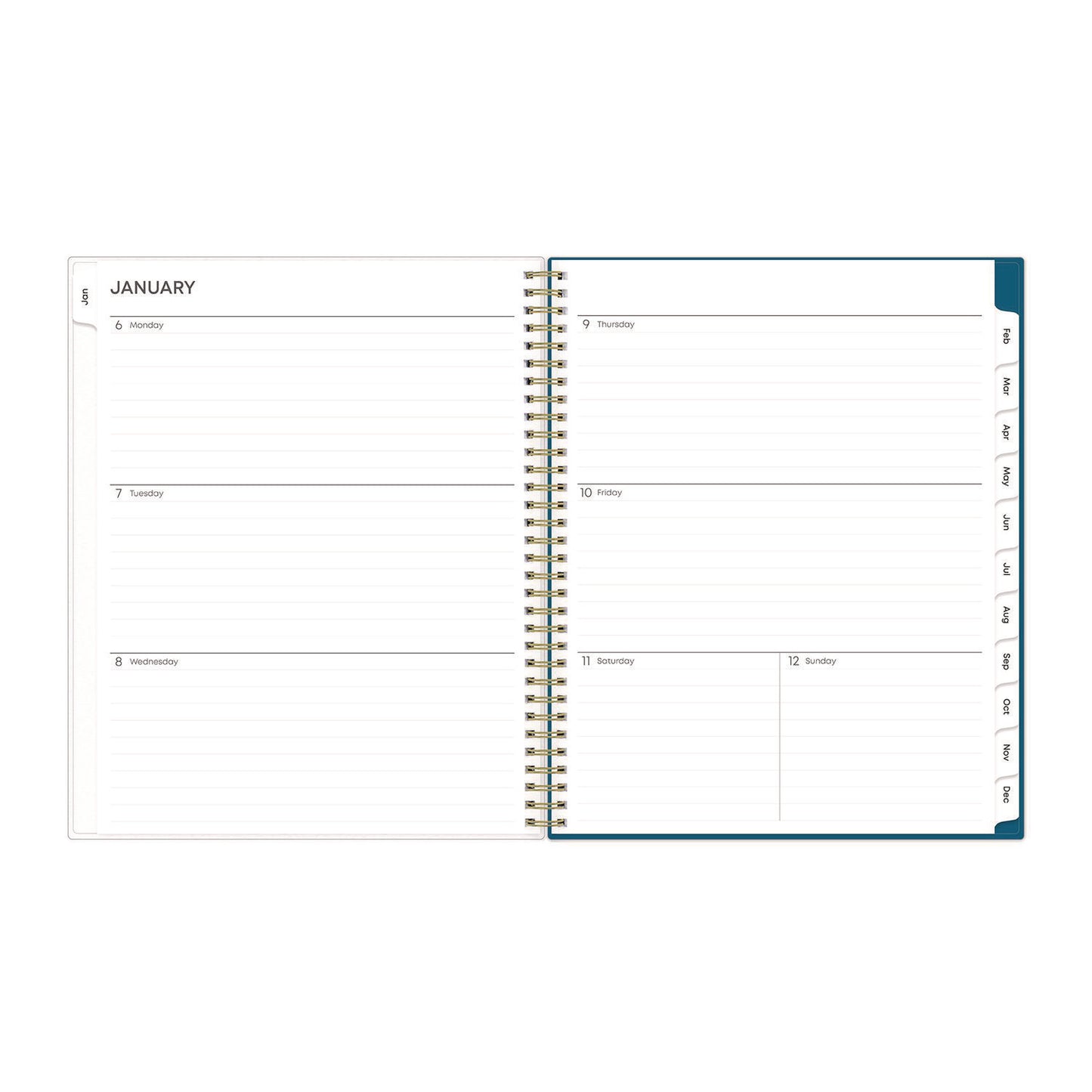 Blue Sky Bakah Blue Weekly/Monthly Planner, Floral Artwork, 11 x 8.5, Blue/White Cover, 12-Month (Jan to Dec): 2025 (137261)