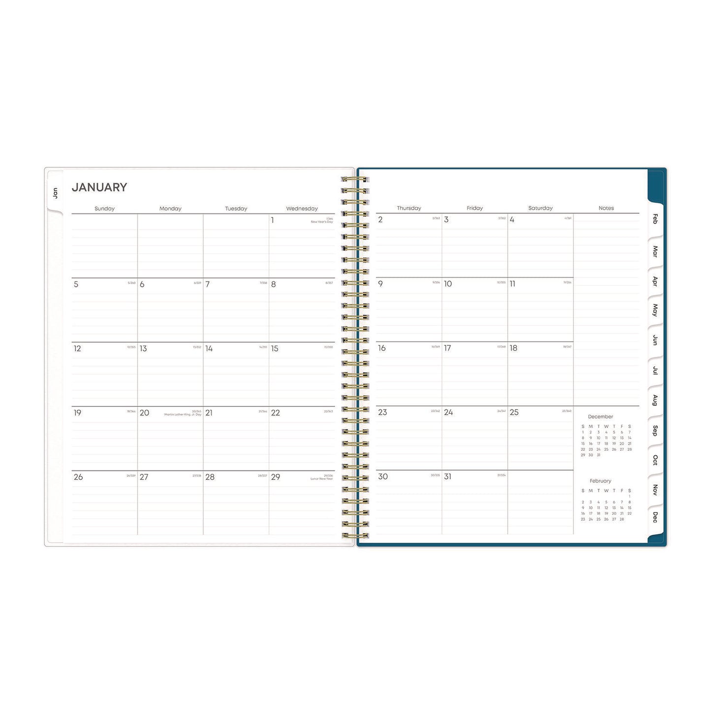 Blue Sky Bakah Blue Weekly/Monthly Planner, Floral Artwork, 11 x 8.5, Blue/White Cover, 12-Month (Jan to Dec): 2025 (137261)