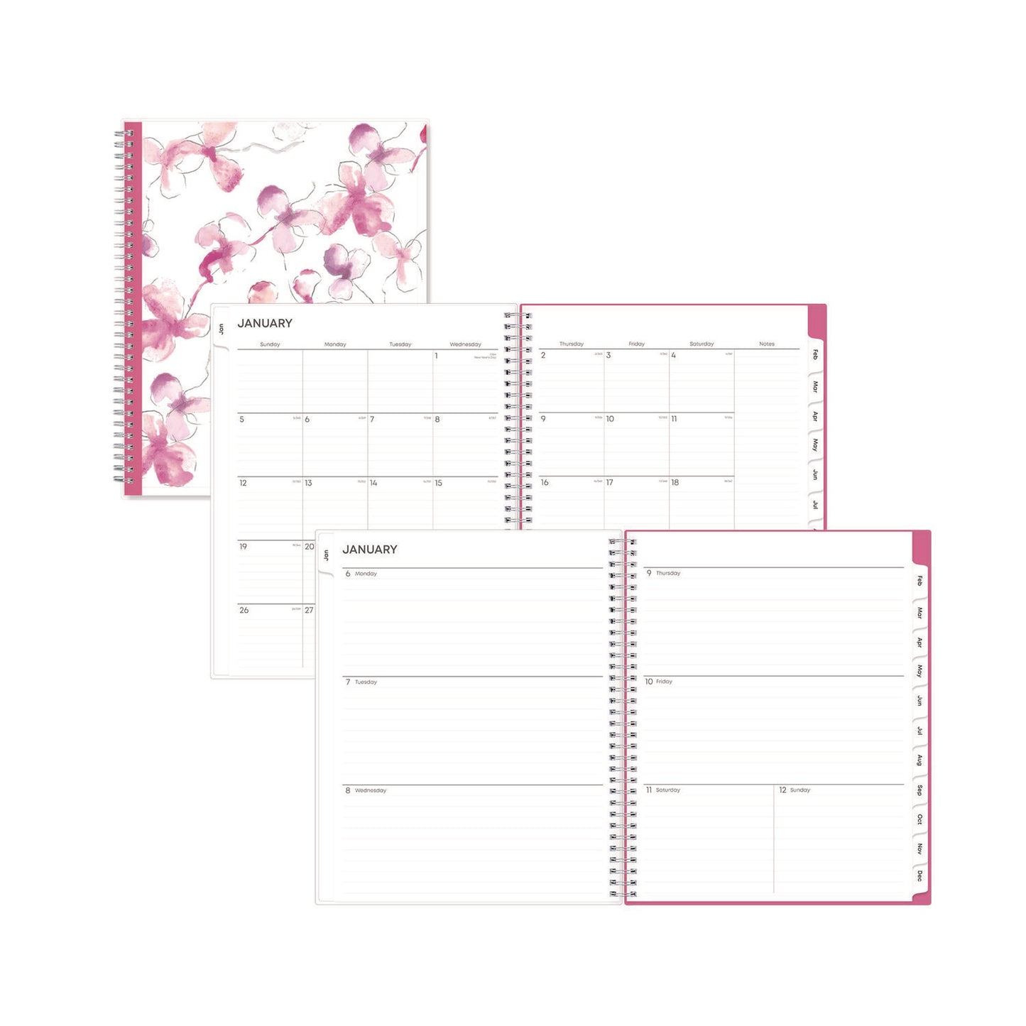 Blue Sky Breast Cancer Awareness Create-Your-Own Cover Weekly/Monthly Planner, Orchids Artwork, 11 x 8.5, 12-Month (Jan to Dec): 2025 (137268)