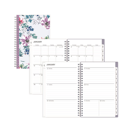 Blue Sky Laila Create-Your-Own Cover Weekly/Monthly Planner, Wildflower Artwork, 8 x 5, Purple/Blue/Pink, 12-Month (Jan to Dec): 2025 (137276)