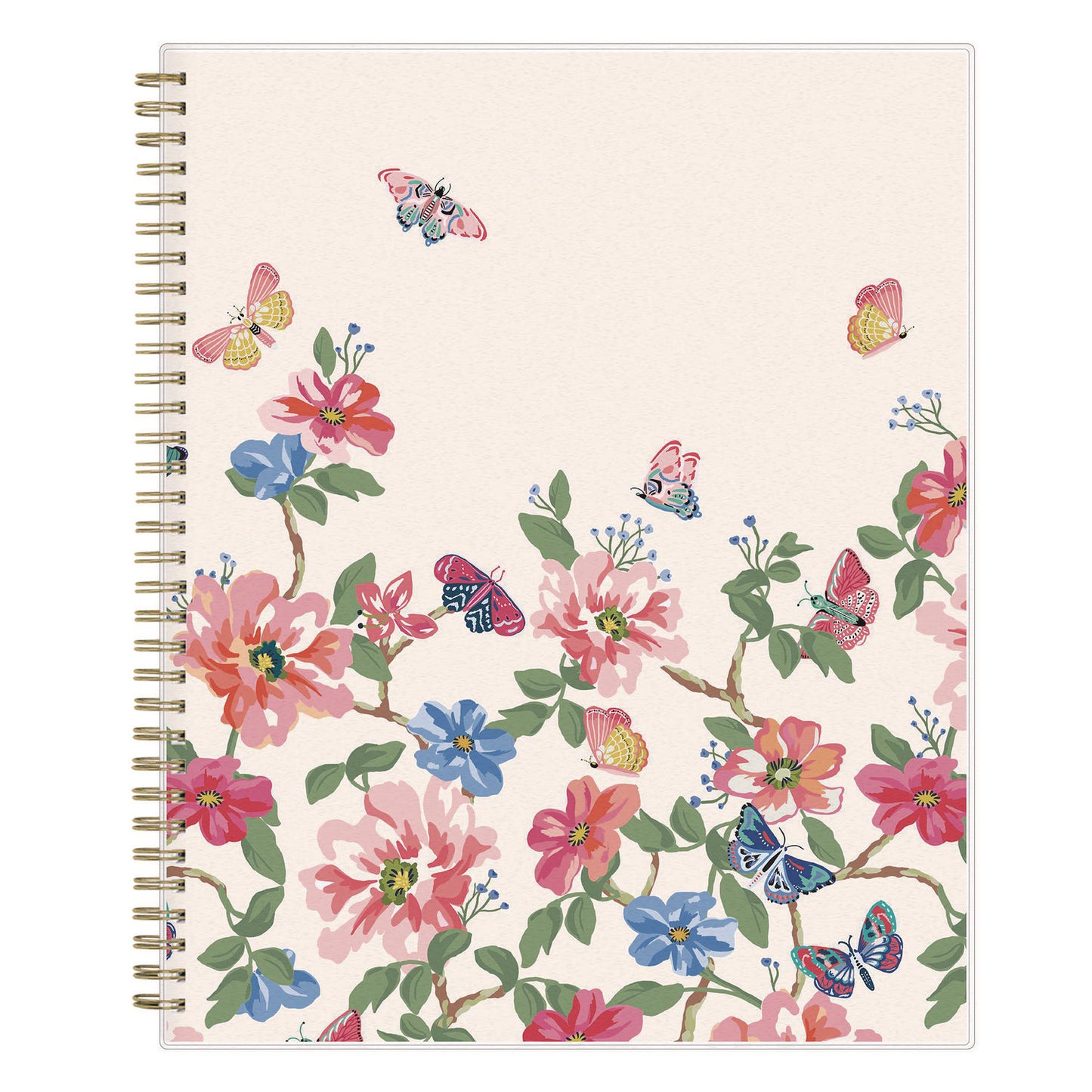 Blue Sky Fly By Frosted Weekly/Monthly Planner, Butterflies Artwork, 11 x 8.5, Blush/Pink Cover, 12-Month (Jan to Dec): 2025 (140195)