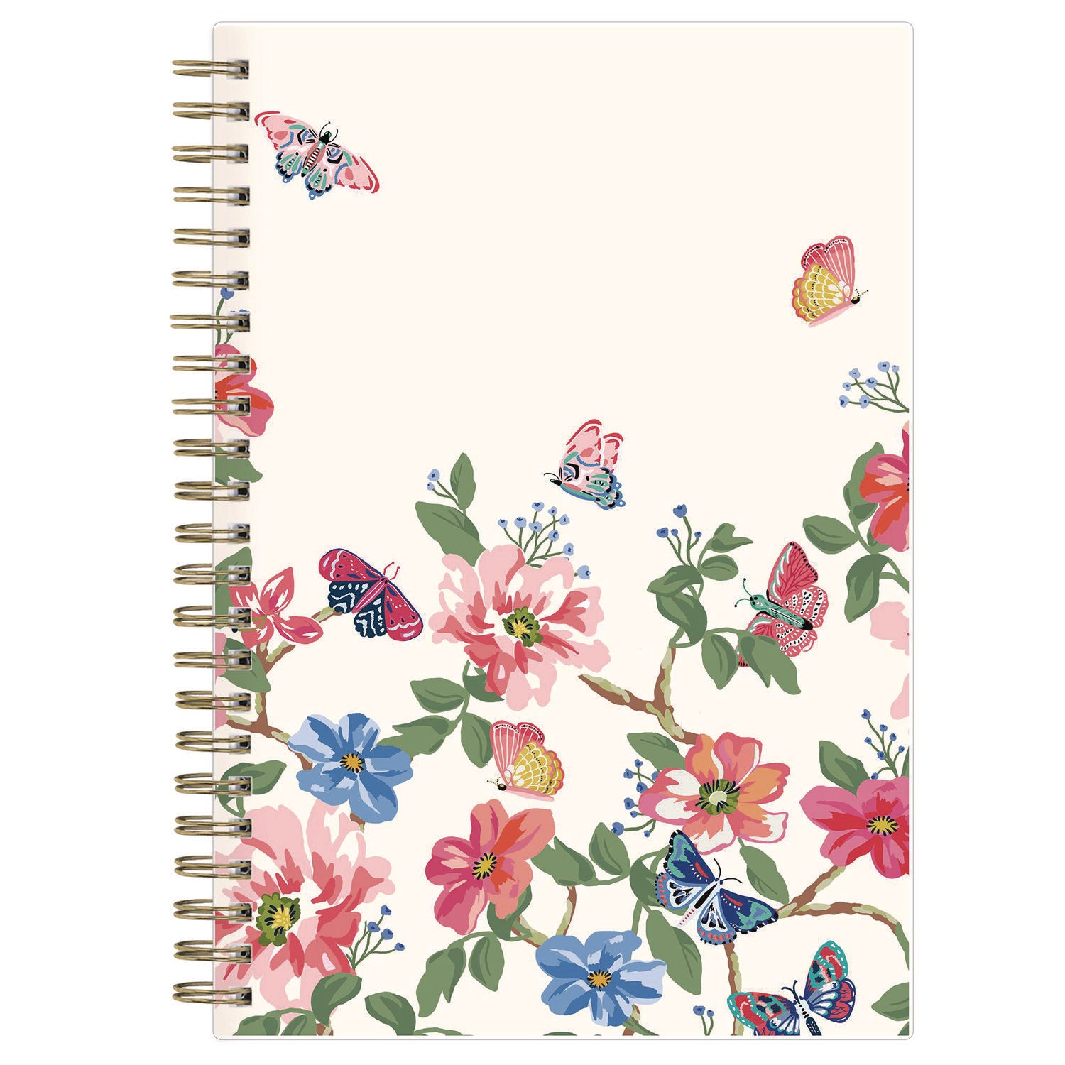 Blue Sky Fly By Frosted Weekly/Monthly Planner, Butterflies Artwork, 8 x 5, Blush/Pink Cover, 12-Month (Jan to Dec): 2025 (140196)