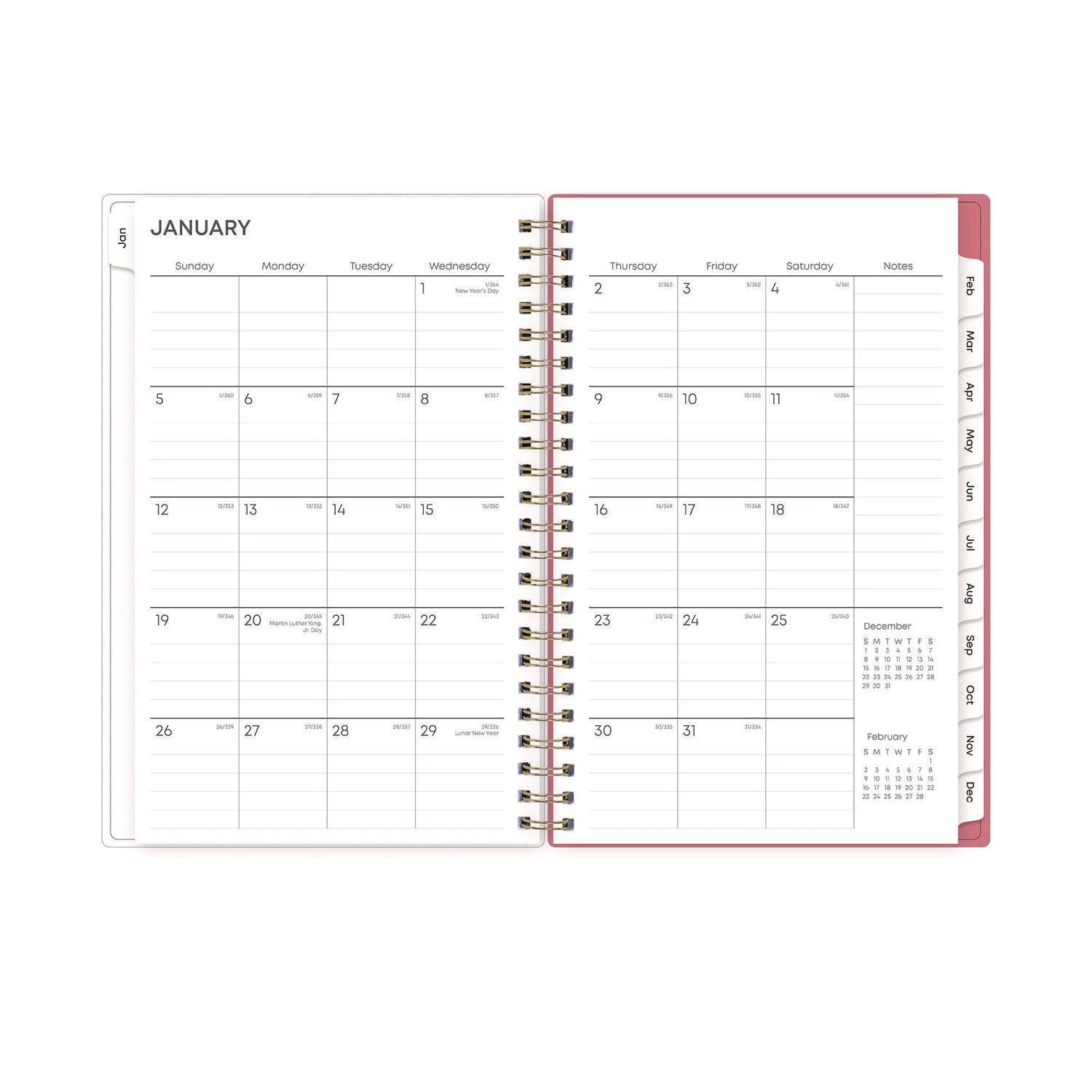 Blue Sky Fly By Frosted Weekly/Monthly Planner, Butterflies Artwork, 8 x 5, Blush/Pink Cover, 12-Month (Jan to Dec): 2025 (140196)