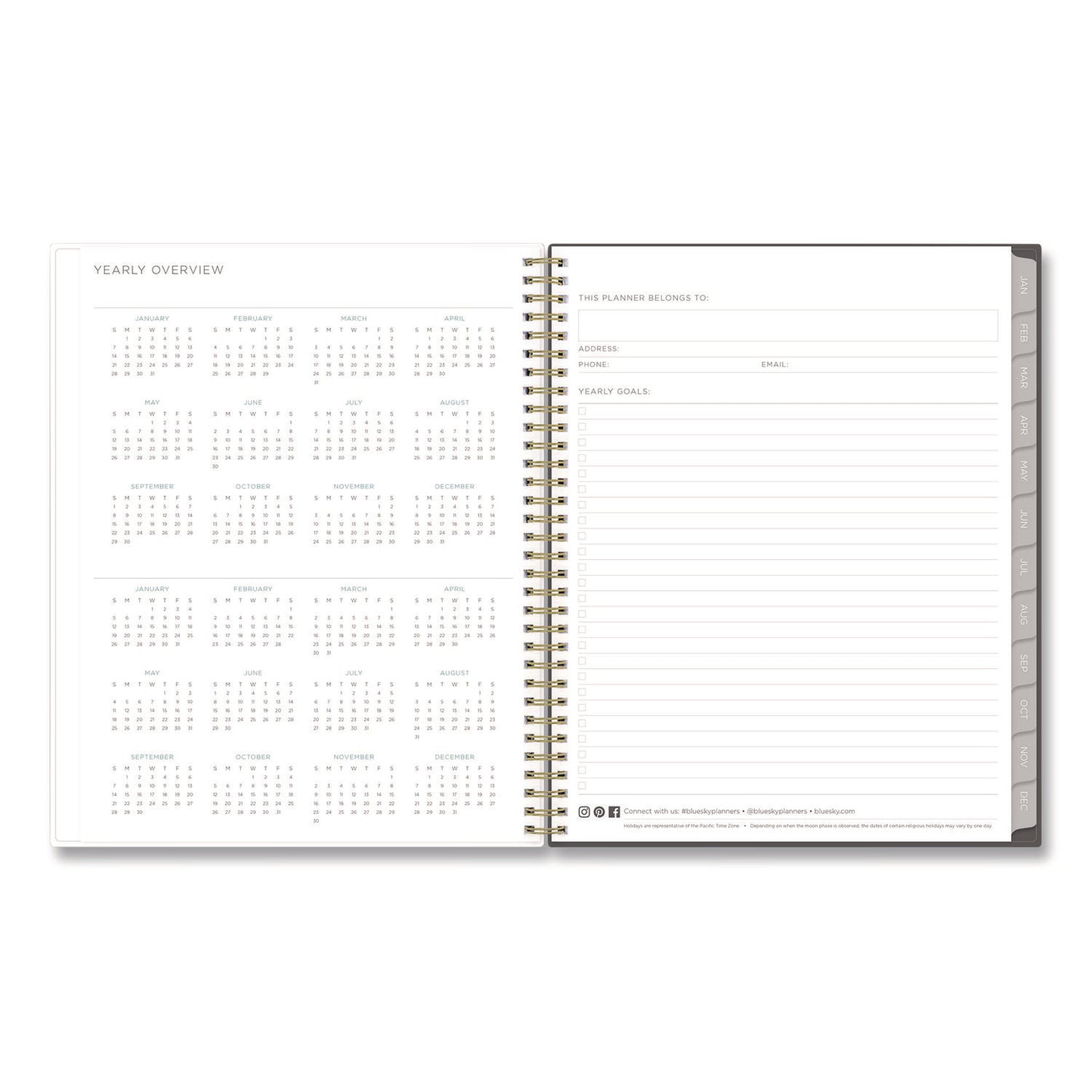 Blue Sky Kelly Ventura Midnight Garden Weekly/Monthly Planner, Floral Artwork, 11 x 8.5, Multicolor Cover, 12-Month (Jan to Dec): 2025 (140944)