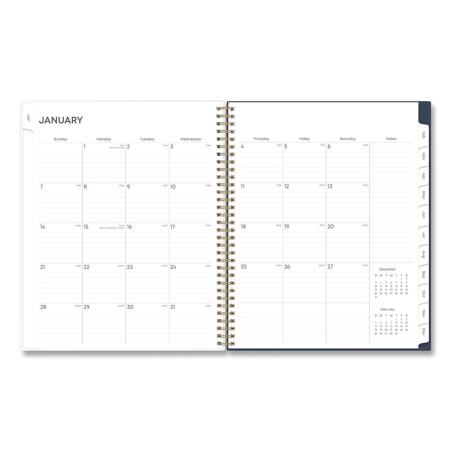 Blue Sky Ashlyn Weekly/Monthly Planner, Floral Artwork, 11 x 8.5, Navy/Multicolor Cover, 12-Month (Jan to Dec): 2025 (143957)