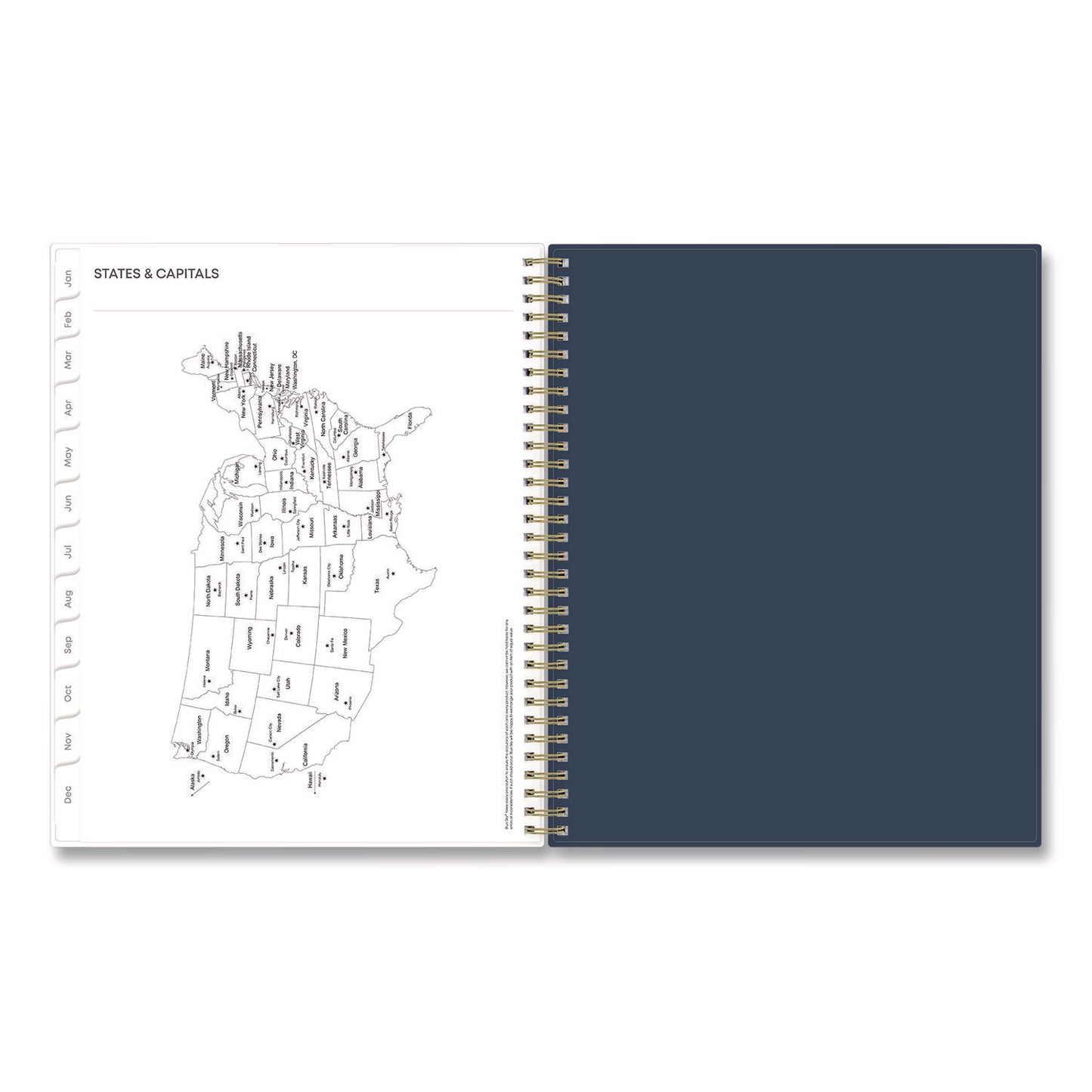 Blue Sky Ashlyn Weekly/Monthly Planner, Floral Artwork, 11 x 8.5, Navy/Multicolor Cover, 12-Month (Jan to Dec): 2025 (143957)