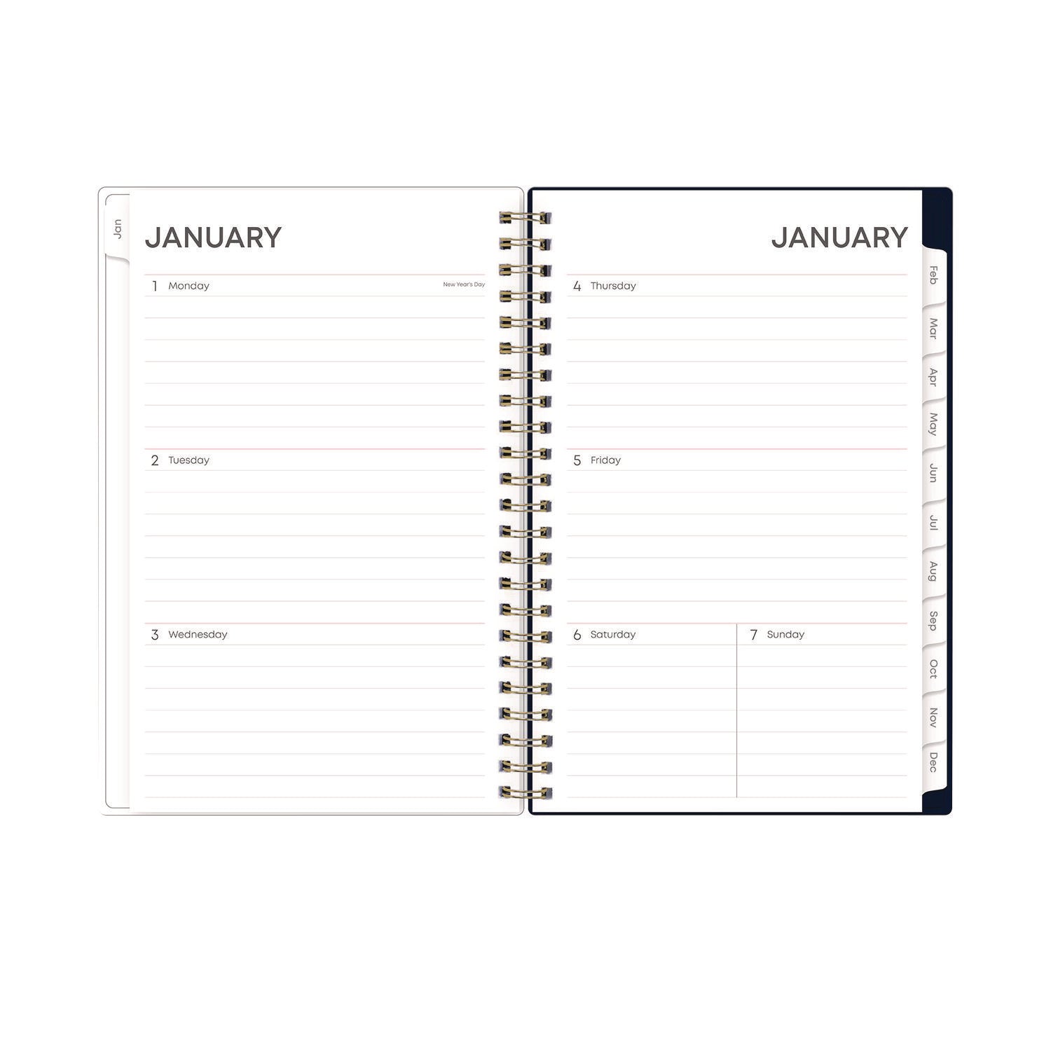 Blue Sky Ashlyn Weekly/Monthly Planner, Floral Artwork, 8 x 5, Navy/Multicolor Cover, 12-Month (Jan to Dec): 2025 (143958)