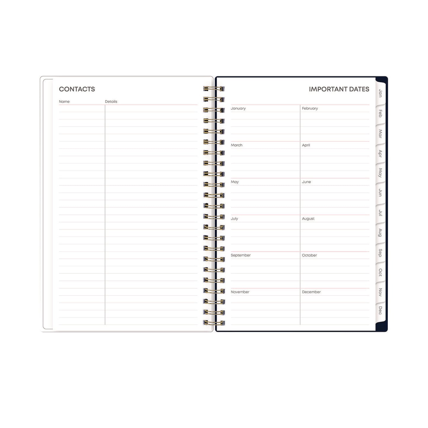 Blue Sky Ashlyn Weekly/Monthly Planner, Floral Artwork, 8 x 5, Navy/Multicolor Cover, 12-Month (Jan to Dec): 2025 (143958)