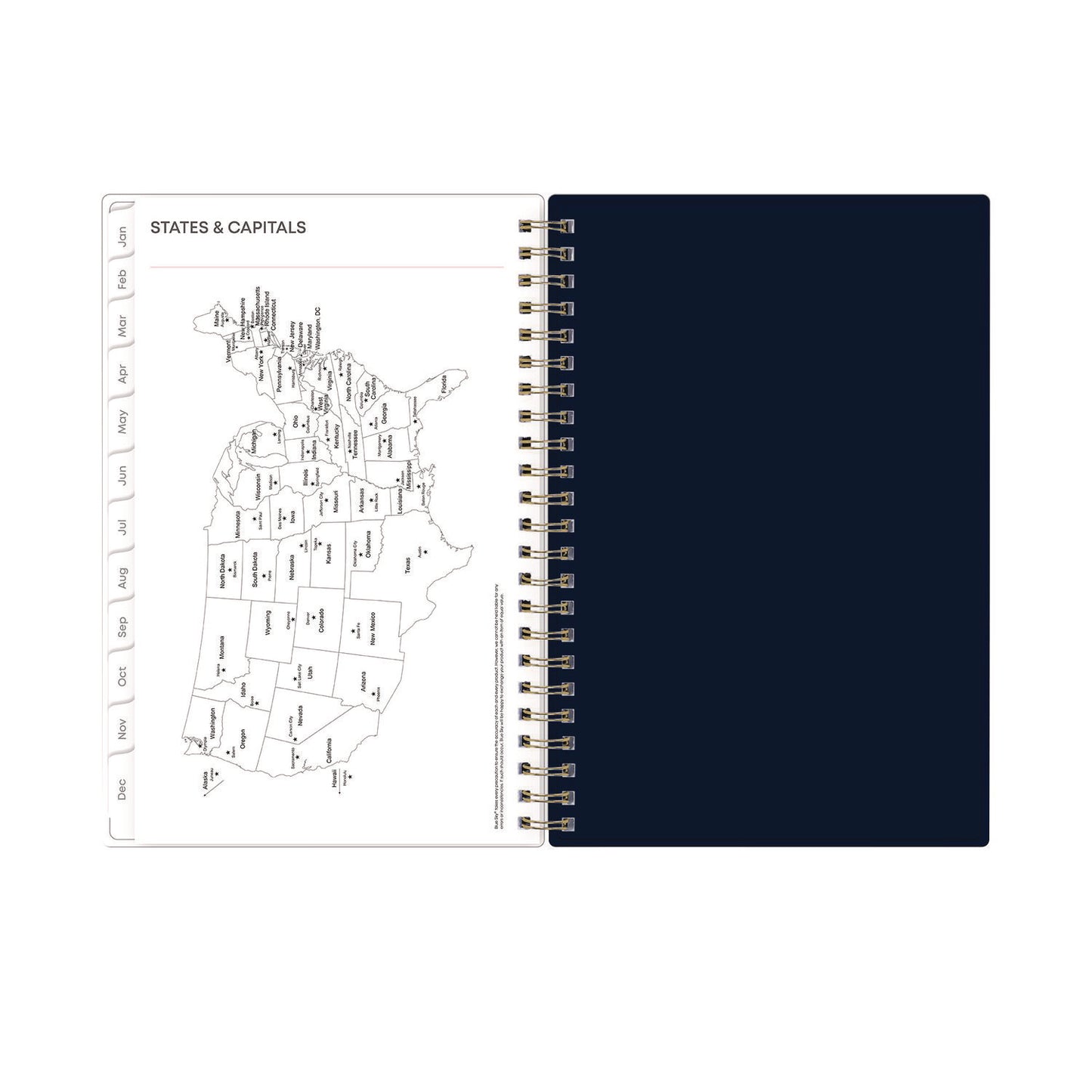 Blue Sky Ashlyn Weekly/Monthly Planner, Floral Artwork, 8 x 5, Navy/Multicolor Cover, 12-Month (Jan to Dec): 2025 (143958)