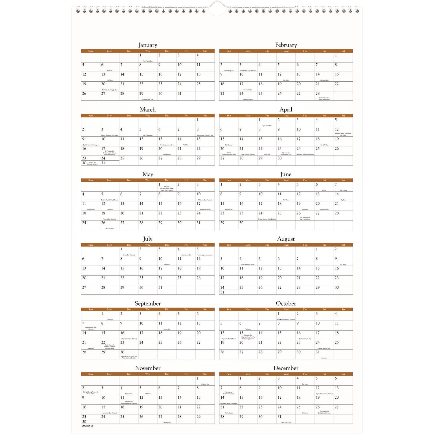 AT-A-GLANCE Scenic Monthly Wall Calendar, Landscape Photography, 15.5 x 22.75, White/Multicolor Sheets, 12-Month (Jan-Dec): 2025 (DMW20128)