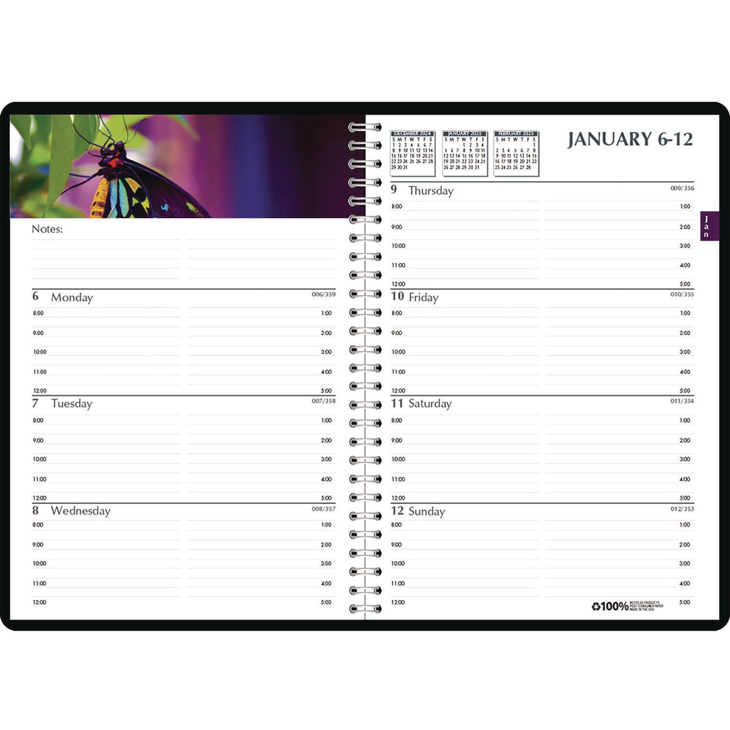 House of Doolittle Earthscapes Recycled Weekly/Monthly Planner, Gardens of the World Photography, 10 x 7, Black Cover, 12-Month (Jan-Dec): 2025 (294632)