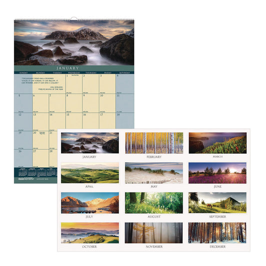 House of Doolittle Earthscapes Recycled Monthly Wall Calendar, Color Landscape Photography, 12 x 16.5, White Sheets, 12-Month (Jan-Dec): 2025 (362)