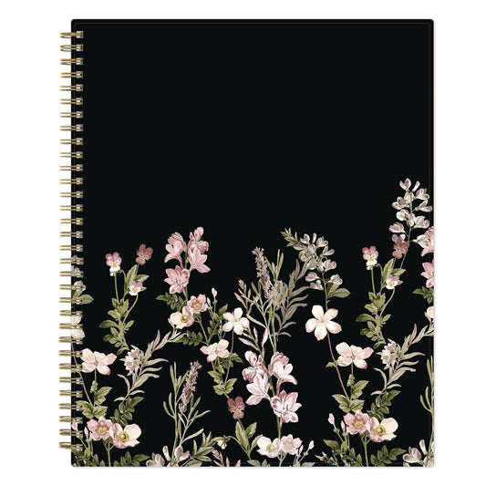 Blue Sky Nevaeh Weekly/Monthly Planner, Floral Artwork, 11 x 8.5, Black/Multicolor Cover, 12-Month (Jan to Dec): 2025 (143945)