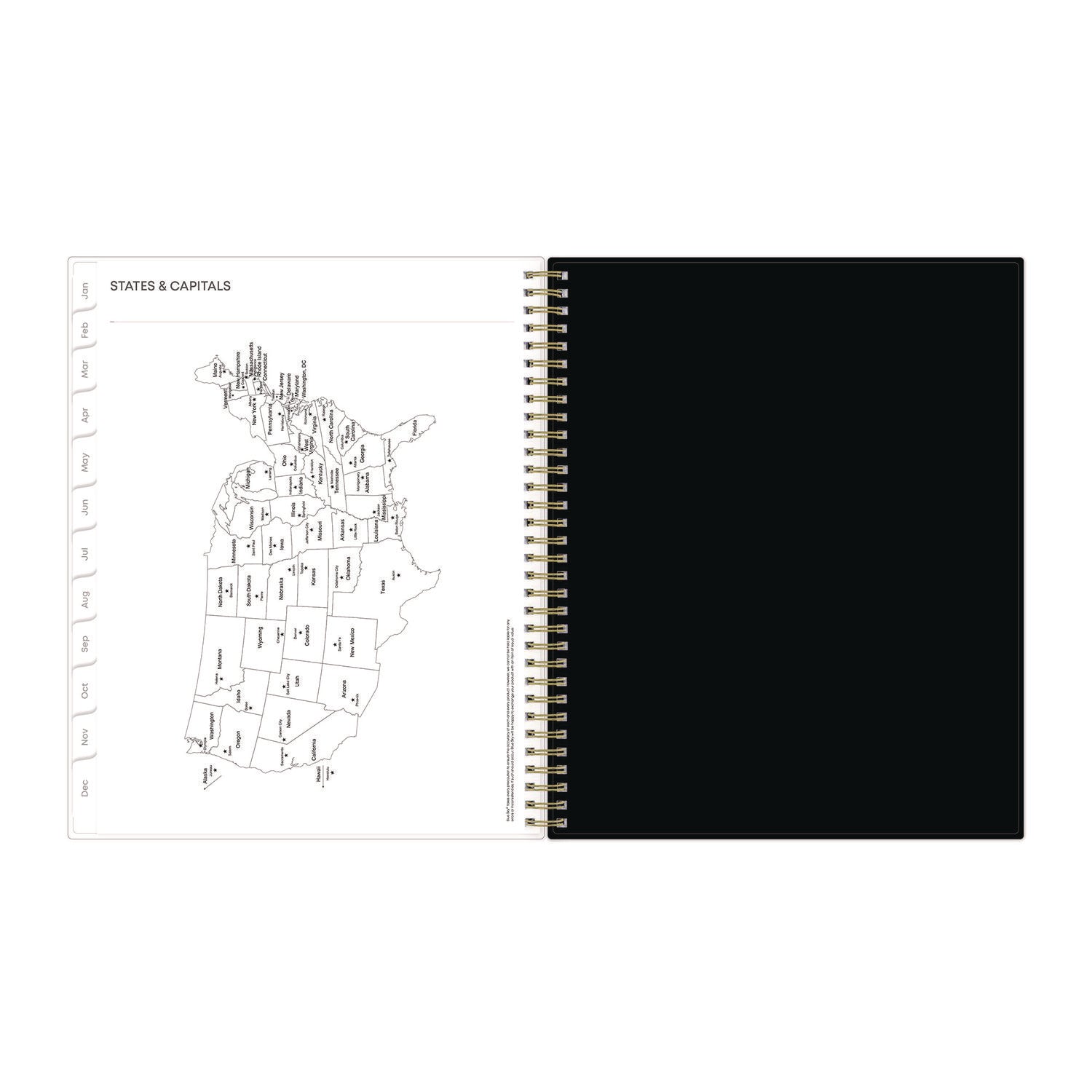 Blue Sky Nevaeh Weekly/Monthly Planner, Floral Artwork, 11 x 8.5, Black/Multicolor Cover, 12-Month (Jan to Dec): 2025 (143945)