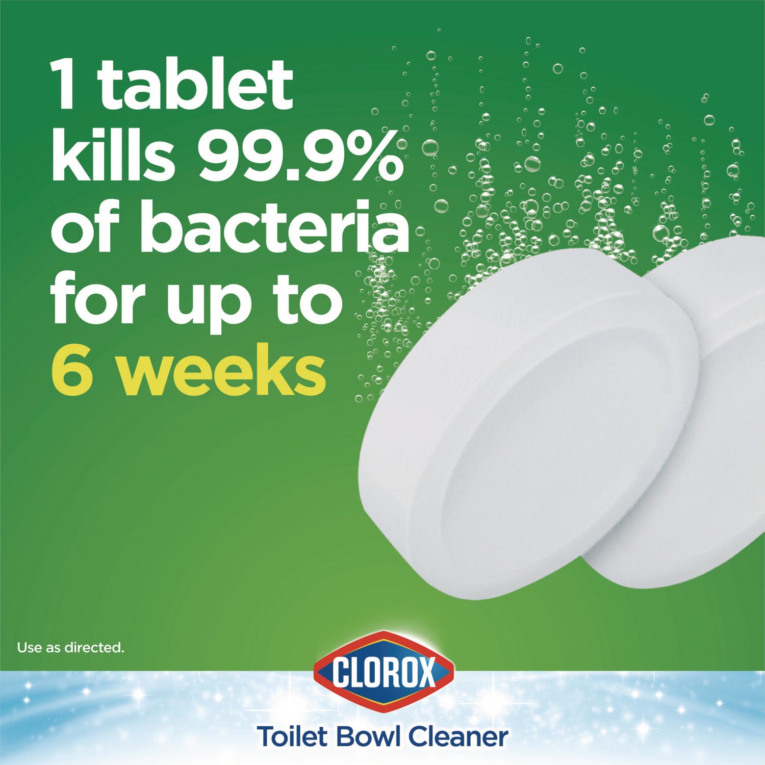 Clorox Ultra Clean Toilet Tablets Bleach, 3.5 oz Tablet, 2/Pack (30024PK)
