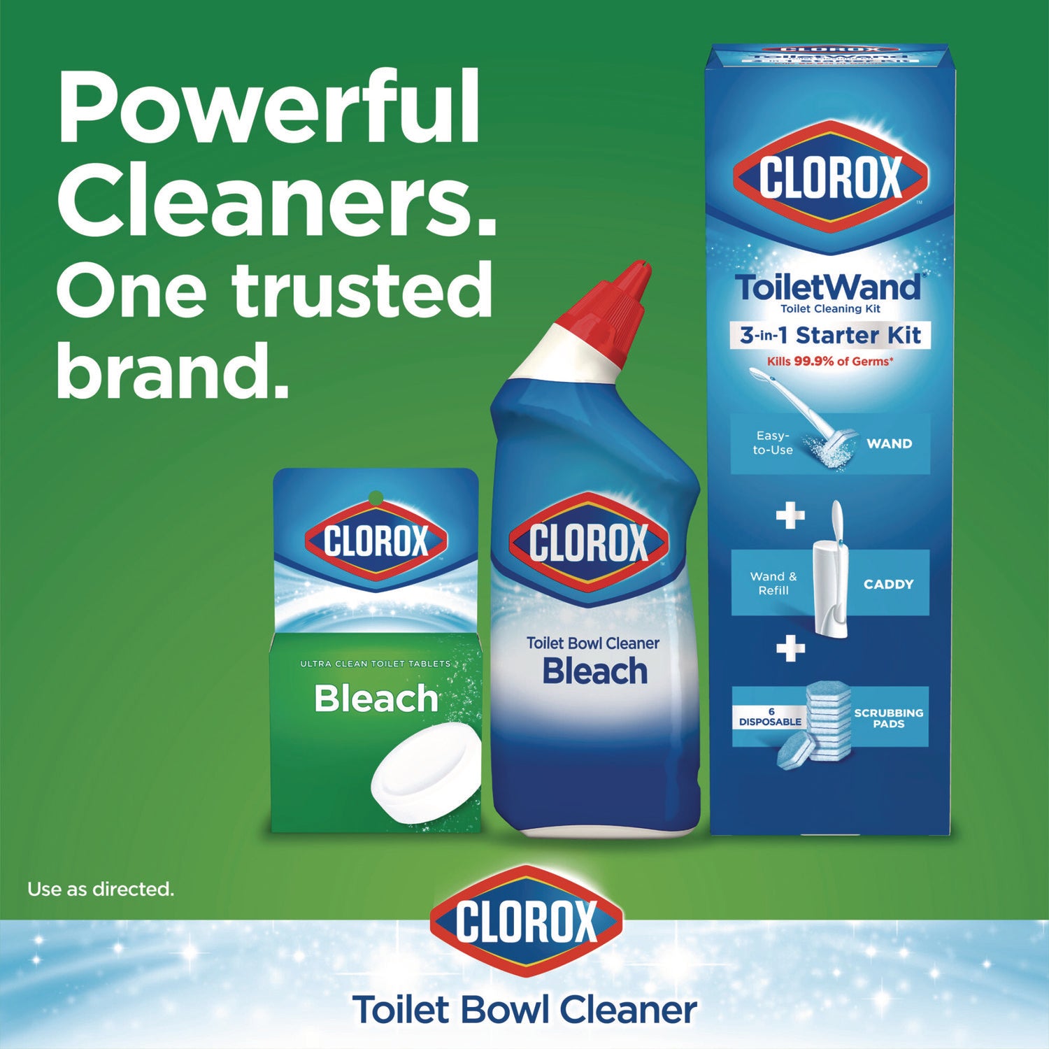 Clorox Ultra Clean Toilet Tablets Bleach, 3.5 oz Tablet, 2/Pack (30024PK)