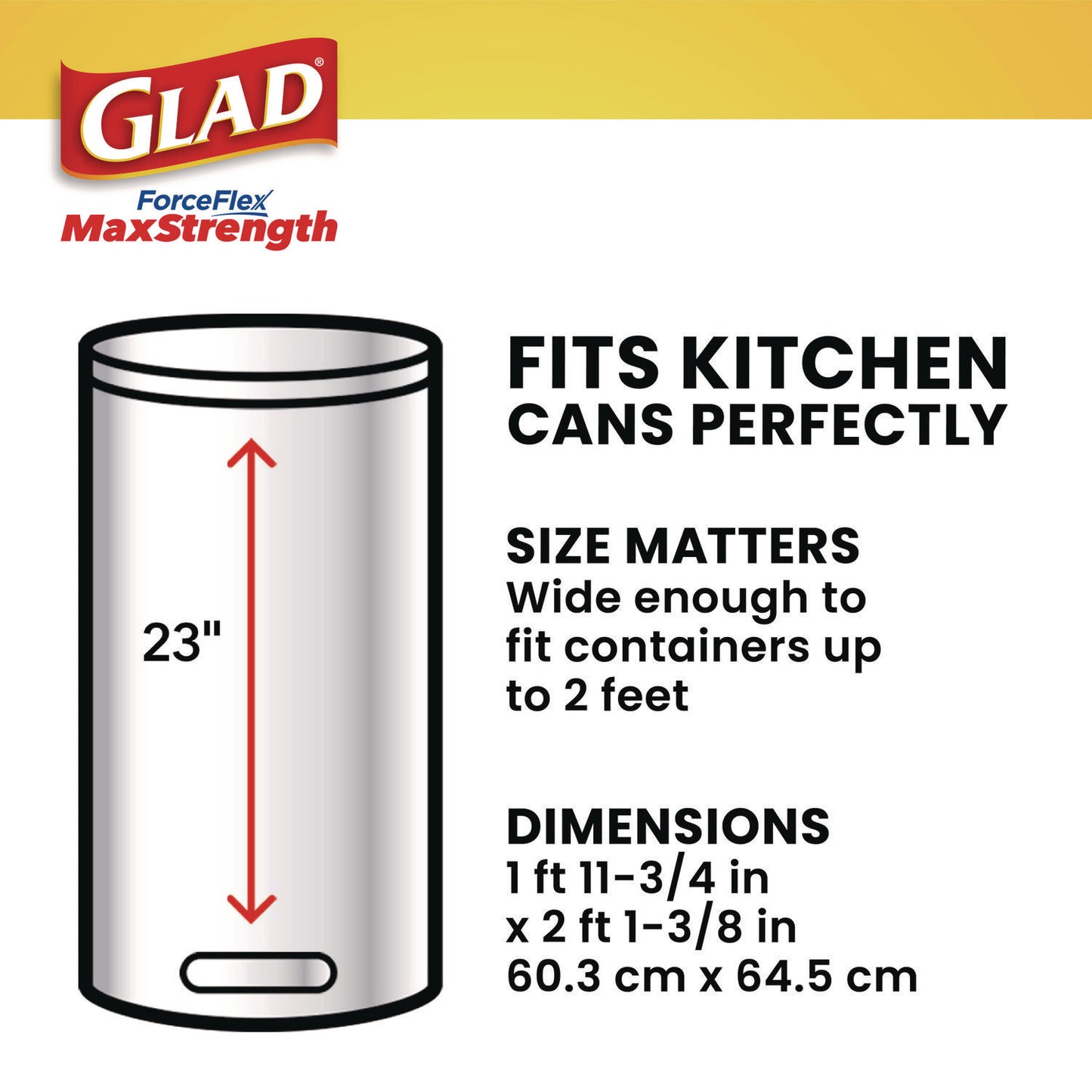 Glad ForceFlex MaxStrength Tall Kitchen Drawstring Trash Bags, 13 gal, Fresh Clean Scent, 24" x 28", White, 34/Box, 6 Boxes/CT (70320)