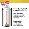 Glad ForceFlex Kitchen Drawstring Trash Bags, 13 gal, Fresh Clean Scent, 24" x 27.38", White, 80 Bags/Box, 3 Boxes/Carton (78899)