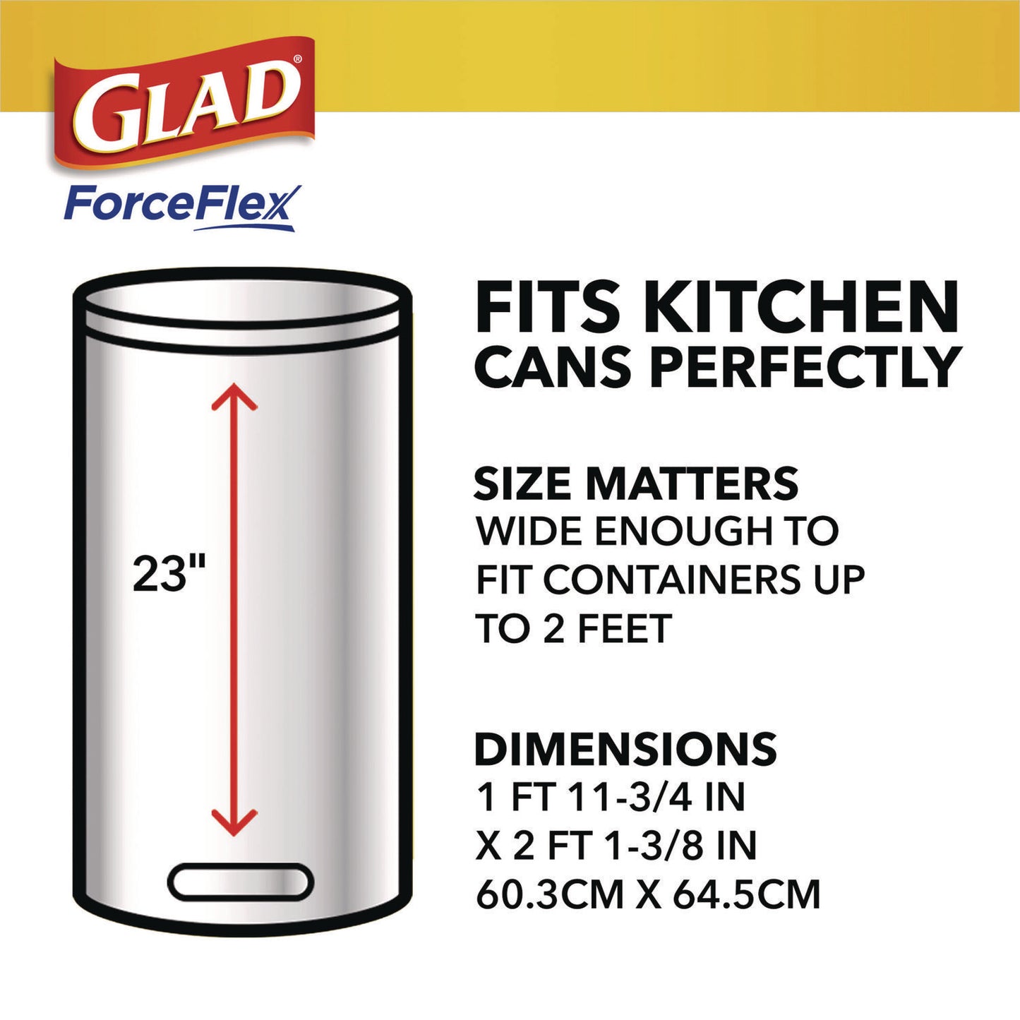 Glad ForceFlex Kitchen Drawstring Trash Bags, 13 gal, Gain Original Scent, 24" x 27.38", White, 80 Bags/Box, 3 Boxes/Carton (78900)