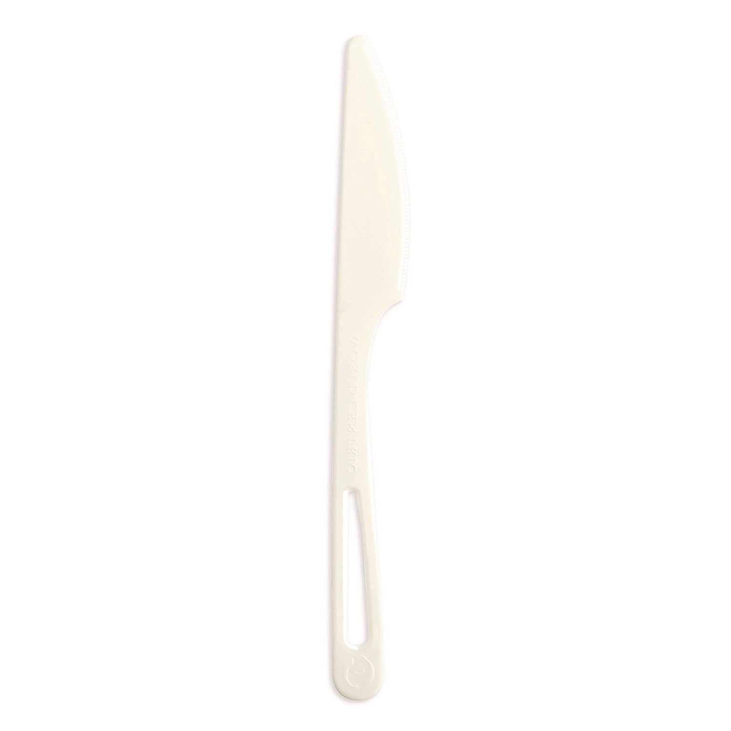 World Centric TPLA Compostable Cutlery, Knife, 6.7", White, 1,000/Carton (KNPS6)