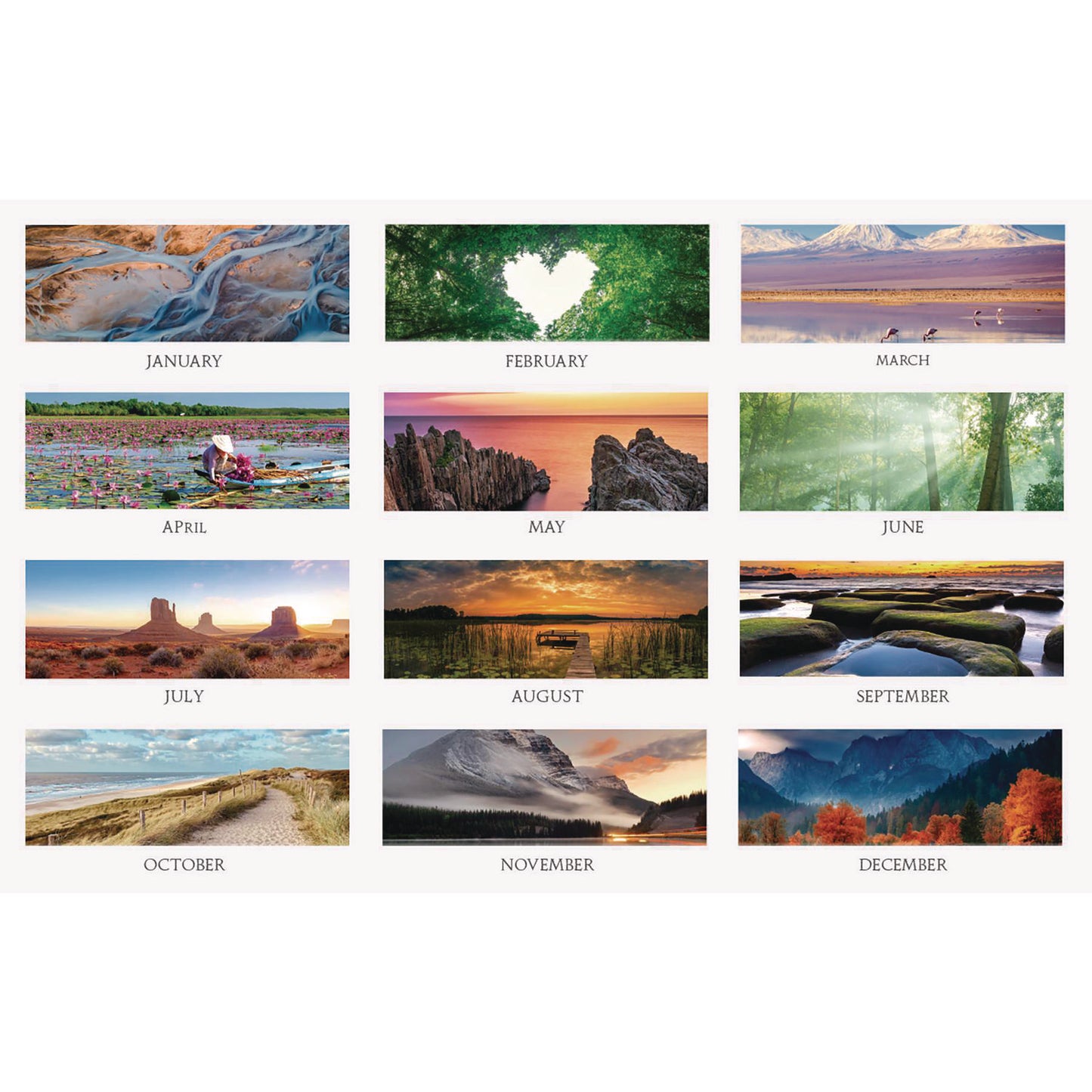 House of Doolittle Earthscapes Recycled 3-Month Vertical Wall Calendar, Scenic Photography, 8 x 17, White Sheets, 14-Month: Dec 2024 to Jan 2026 (3636)