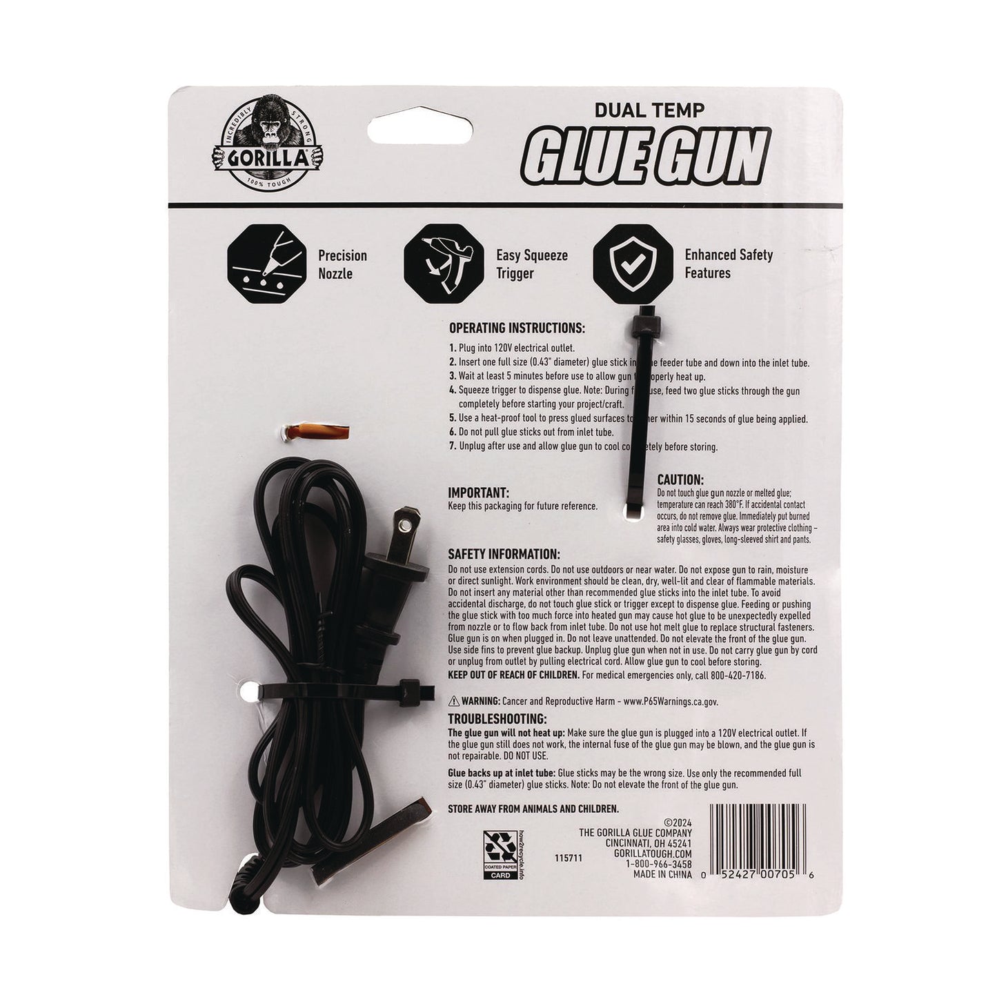 Gorilla Dual Temp Hot Glue Gun, Orange/Black (100424)