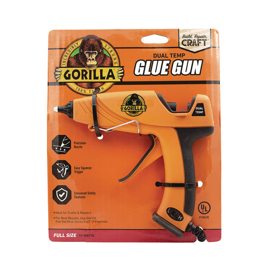 Gorilla Dual Temp Hot Glue Gun, Orange/Black (100424)