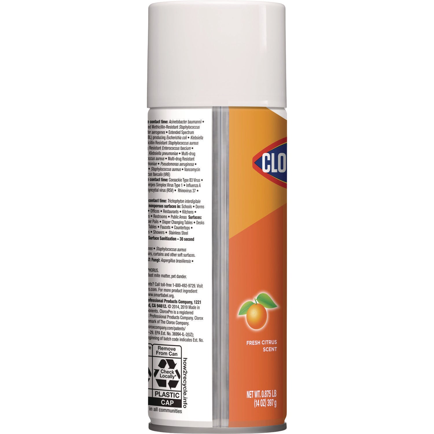 Clorox 4-in-One Disinfectant and Sanitizer, Citrus, 14 oz Aerosol Spray (31043)