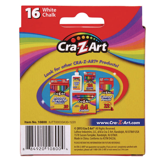 Cra-Z-Art White Chalk, 16/Pack (1080048)