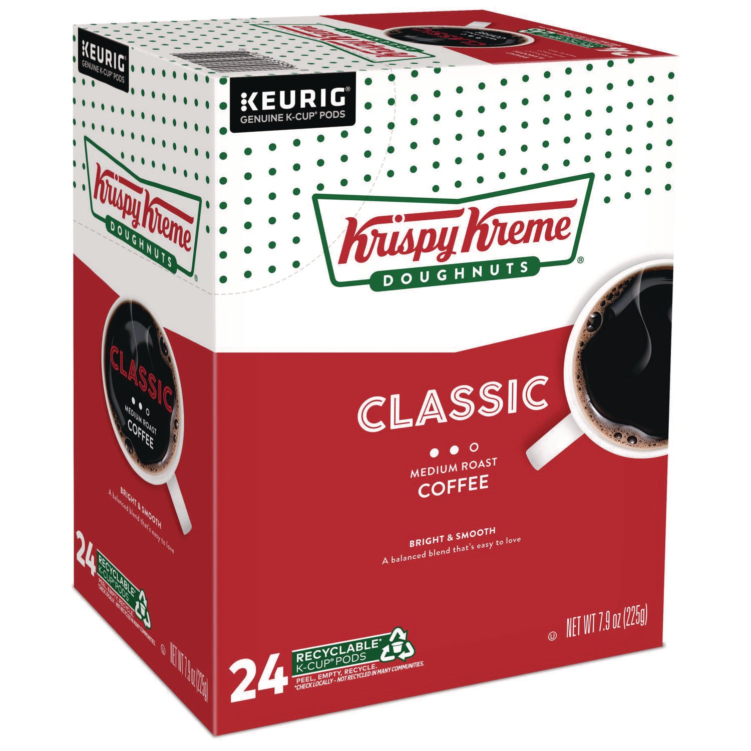 Krispy Kreme Doughnuts Classic Coffee K-Cups, Medium Roast, 24/Box (6110)