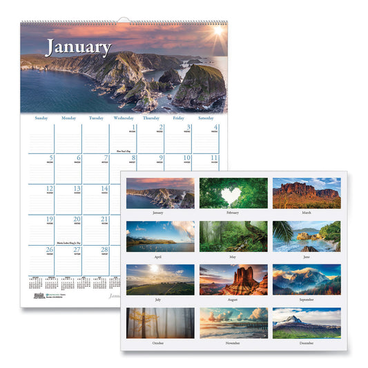 House of Doolittle Earthscapes Recycled Monthly Wall Calendar, Scenic Beauty Photography, 12 x 16.5, White Sheets, 12-Month (Jan-Dec): 2025 (378)